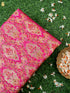 Khinkhwab Katan silk Banarasi pure Kinkhab brocade fabric in magenta with multicolour Meenakari pattern