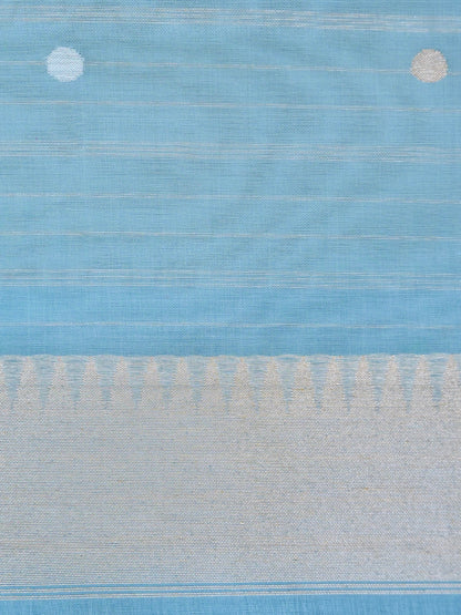 Banarasi Kora Silk Ektara Jamdani Saree in Sky Blue
