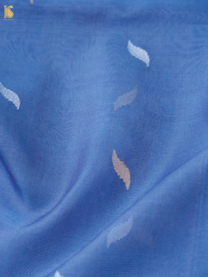 Banarasi Kora Silk Ektara Jamdani Saree in Steel Blue