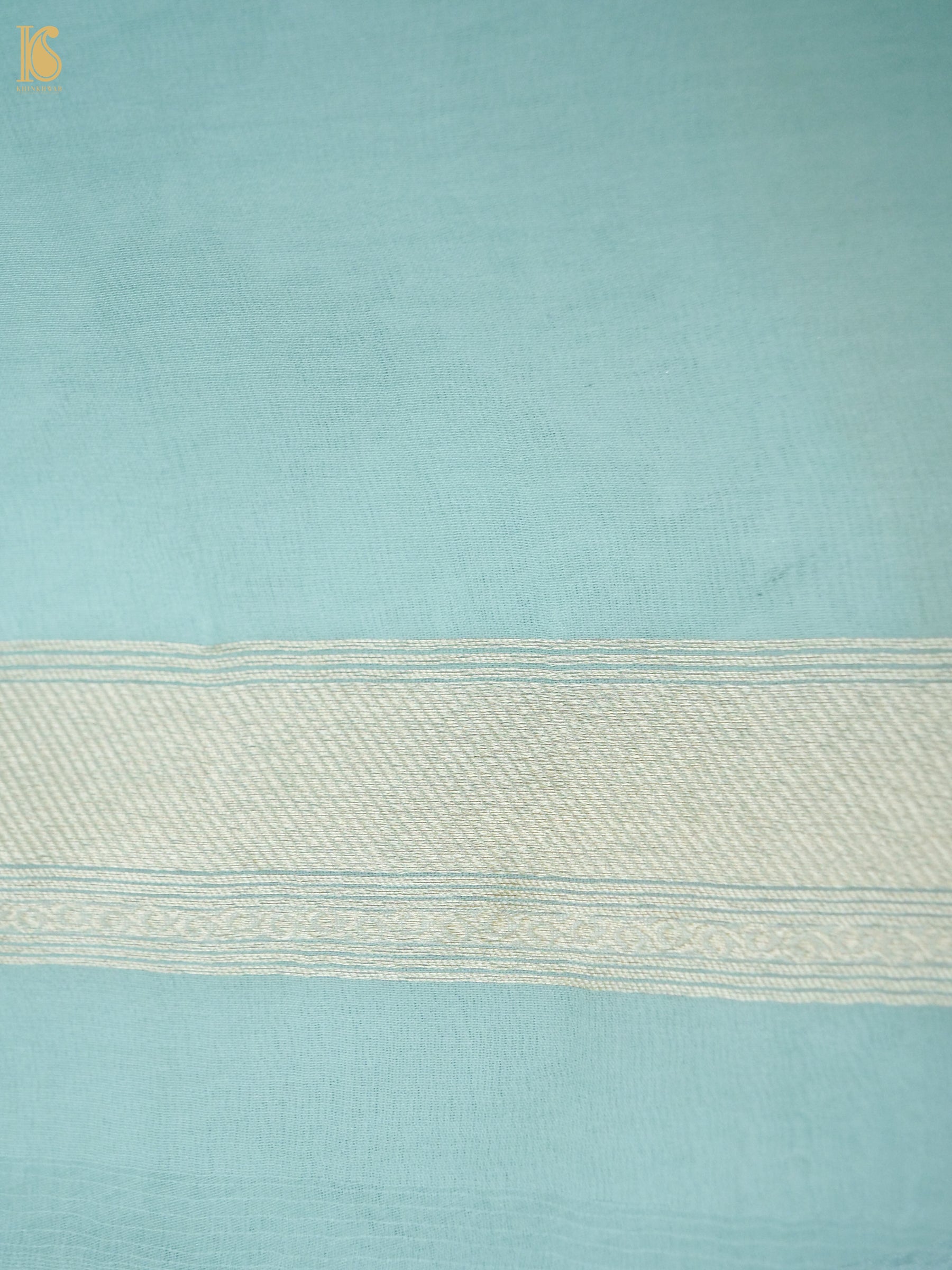 Banarasi Organza Silk Kadwa Handwoven Saree in Aqua Mint