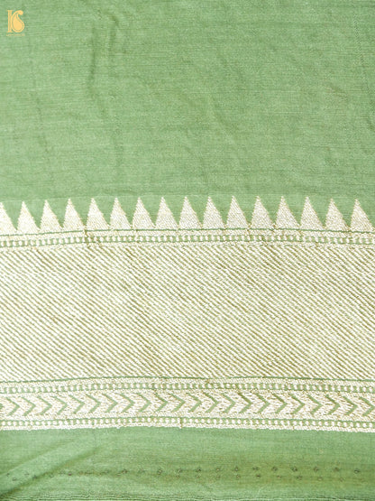 Khinkhwab Banarasi Tussar Georgette Meenakari Cutwork Saree in Sage Green