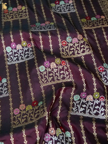Banarasi Katan Silk Kadwa Booti Handwoven Saree in Deep Wine