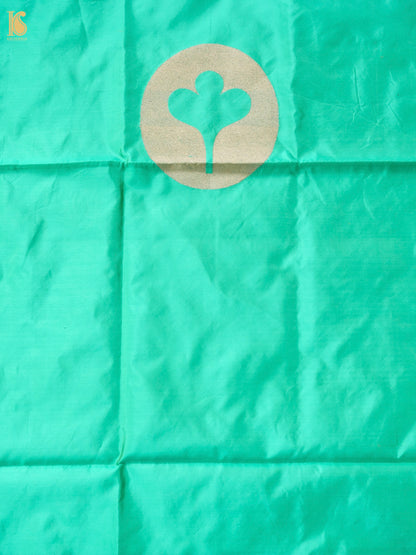 Banarasi Katan Silk Kurta Fabric with Salwar in Sea Green