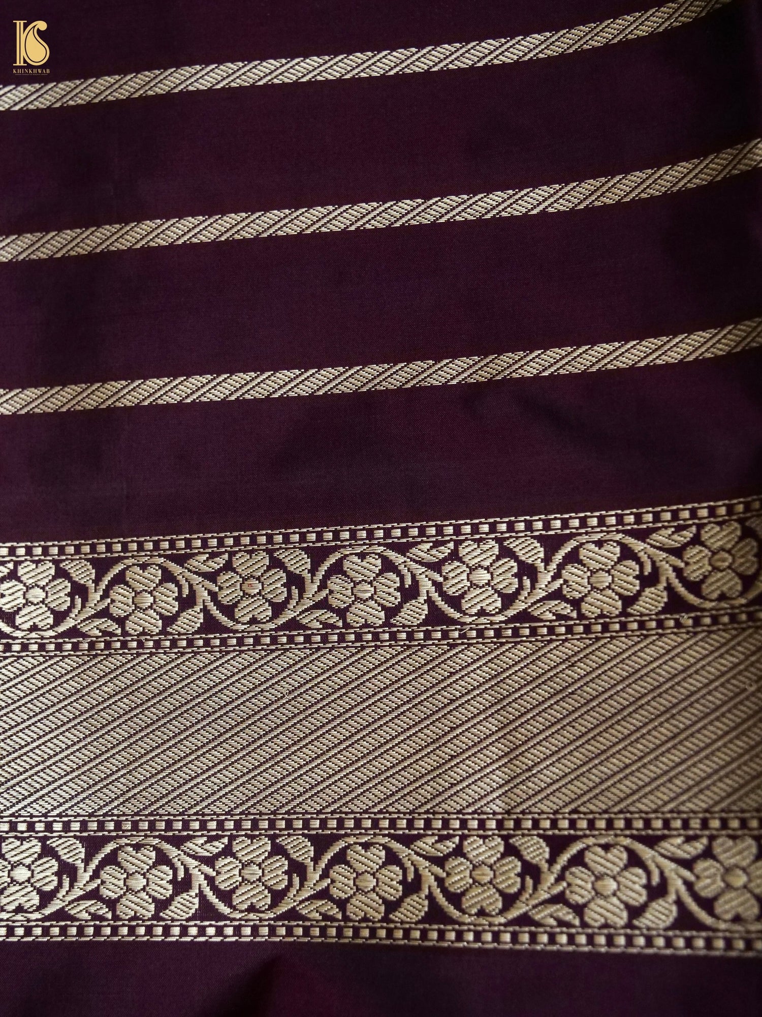 Banarasi Katan Silk Kadwa Booti Handwoven Saree in Deep Wine