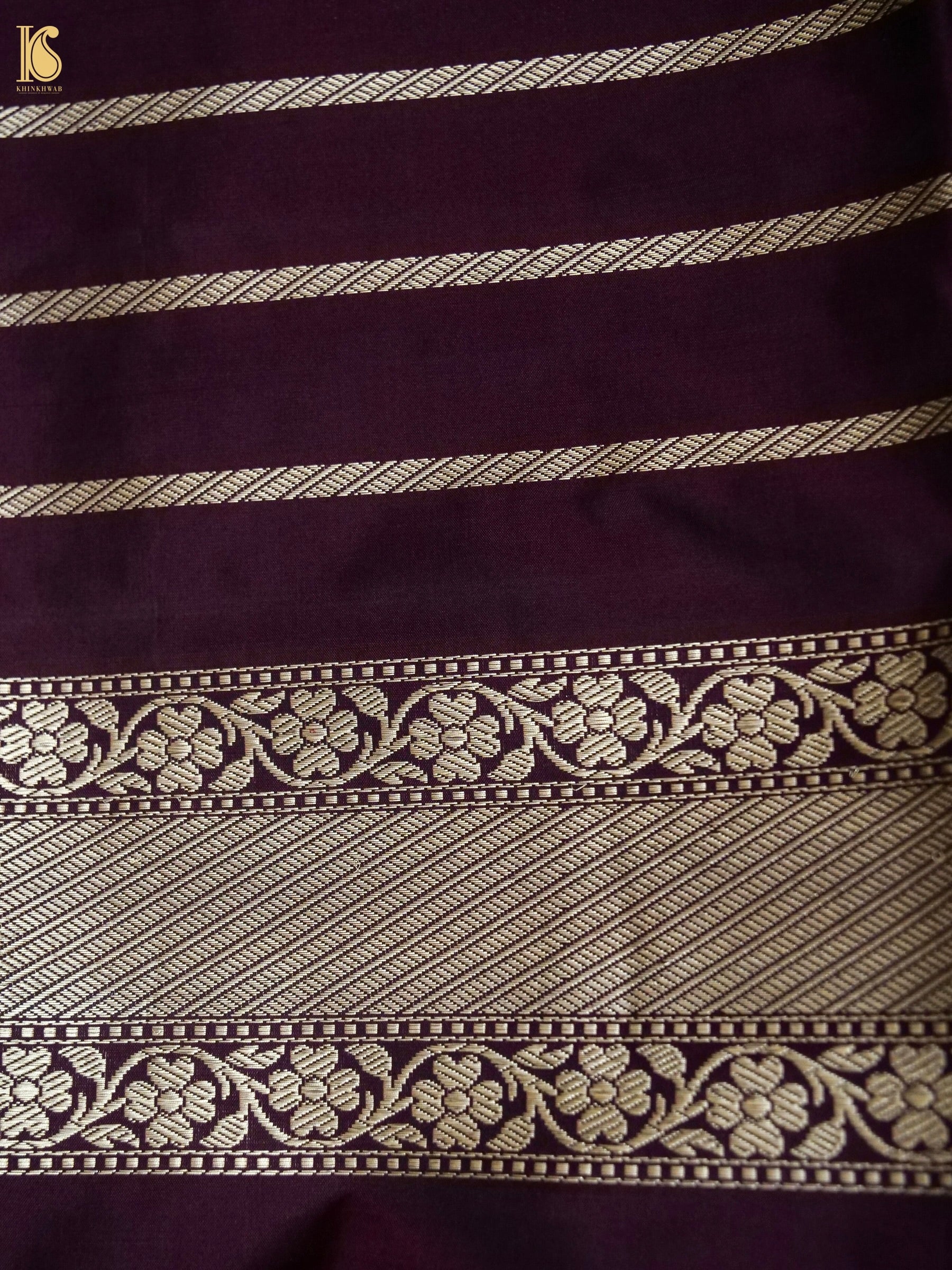 Banarasi Katan Silk Kadwa Booti Handwoven Saree in Deep Wine