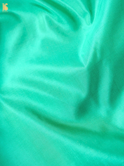 Banarasi Katan Silk Kurta Fabric with Salwar in Sea Green