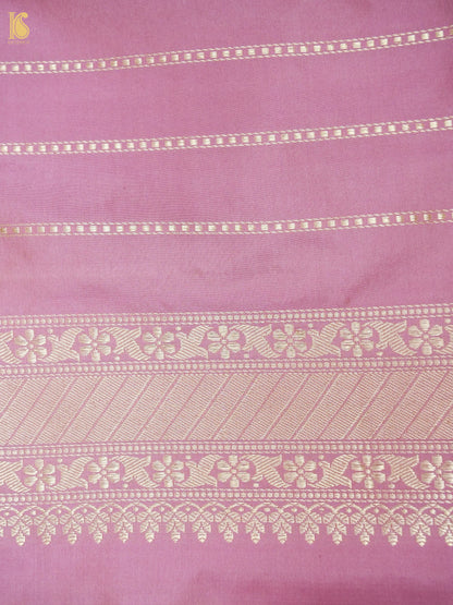 Banarasi Katan Silk Kadwa Jangla Handwoven Saree in Blush Pink