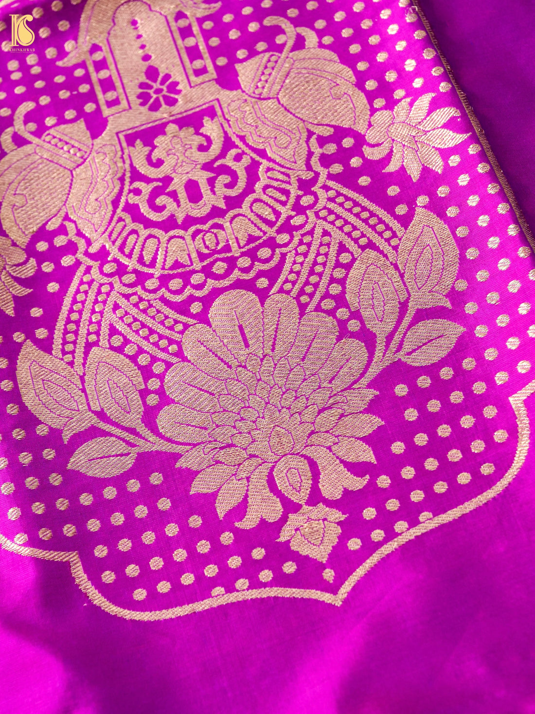 Banarasi Katan Silk Kurta Fabric with Salwar in Magenta