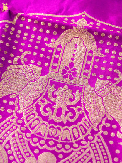 Banarasi Katan Silk Kurta Fabric with Salwar in Magenta