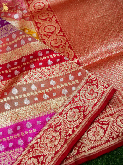 Banarasi Katan Silk Rangkat Handwoven Saree in Multicolour