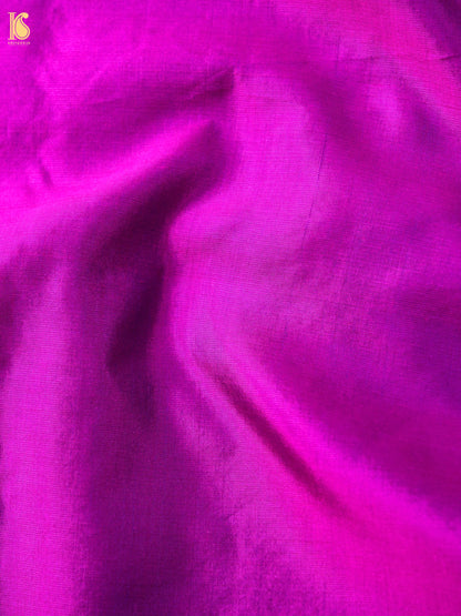 Banarasi Katan Silk Kurta Fabric with Salwar in Magenta