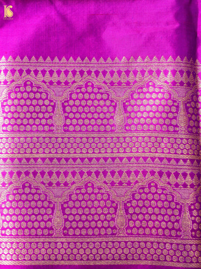 Banarasi Katan Silk Kurta Fabric with Salwar in Magenta