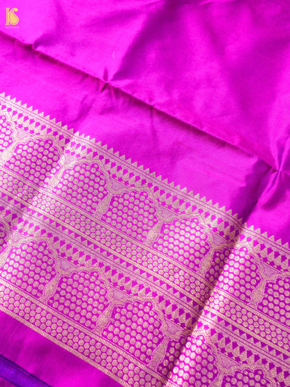 Banarasi Katan Silk Kurta Fabric with Salwar in Magenta