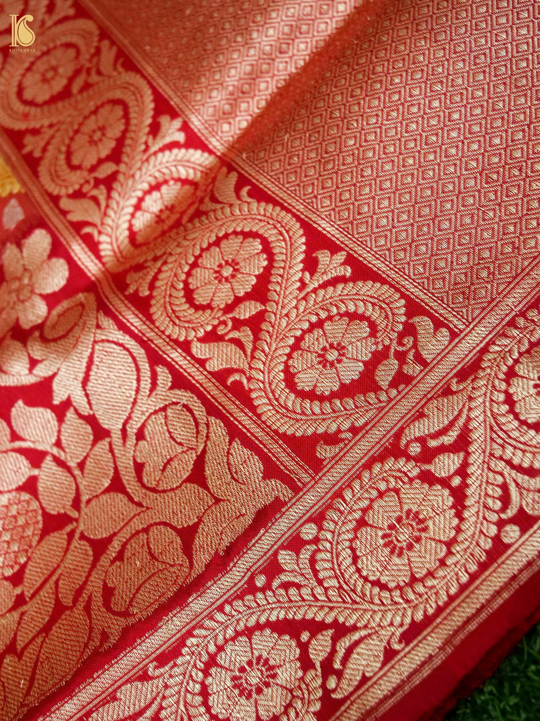 Banarasi Katan Silk Rangkat Handwoven Saree in Multicolour