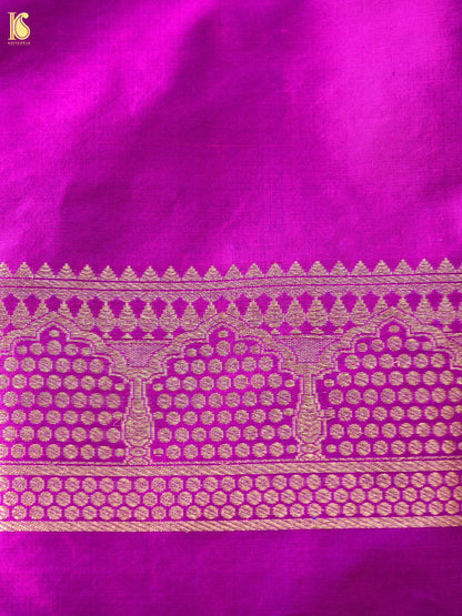 Banarasi Katan Silk Kurta Fabric with Salwar in Magenta