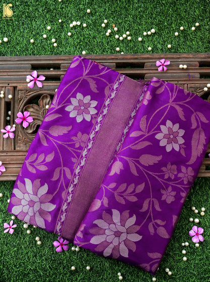 Banarasi Katan Silk Jamdani Saree in Violet Purple