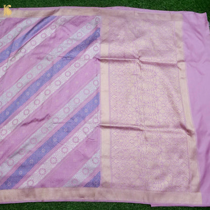 Banarasi Katan Silk Ektara Rangkat Jangla Handwoven Saree in Lilac Purple