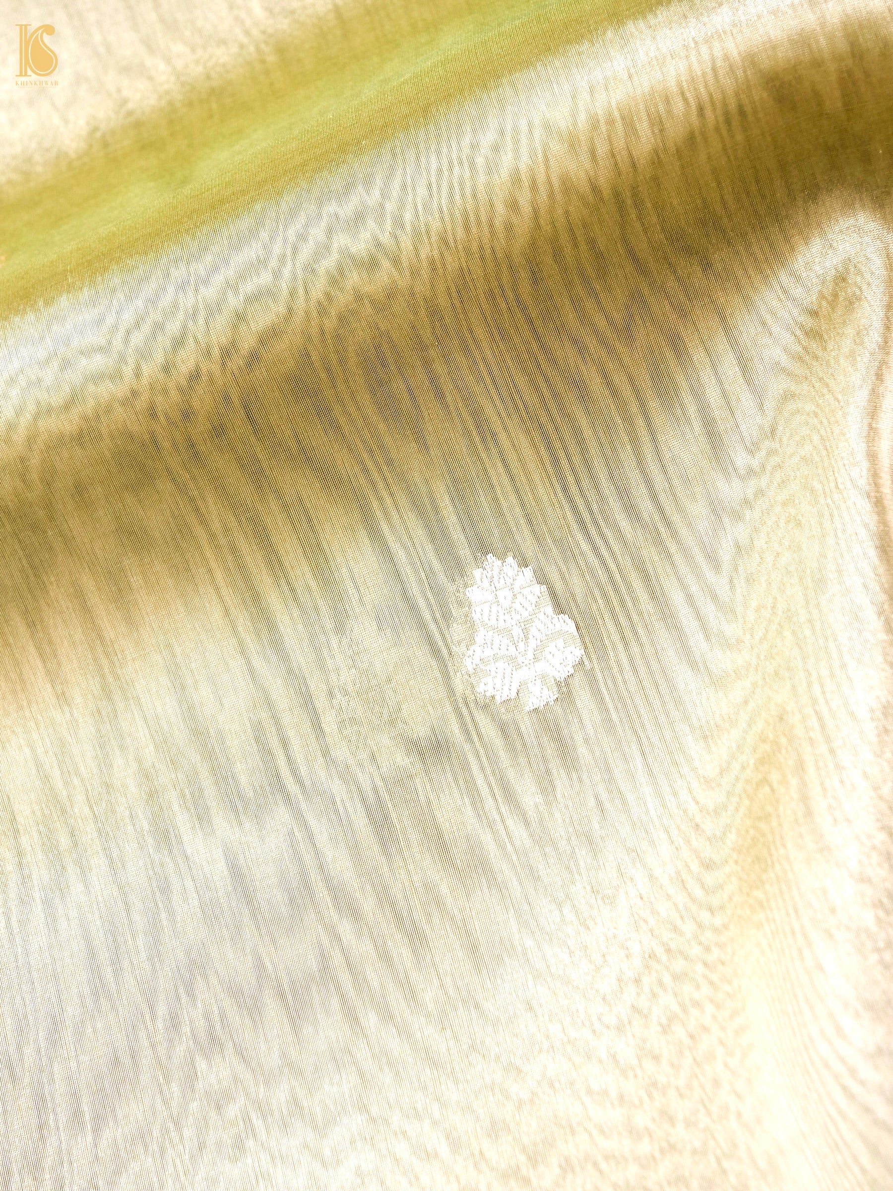 Handwoven Banarasi Tissue Silk Saree in Champagne Gold - Aab