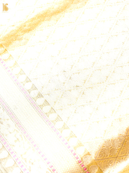 Handwoven Banarasi Tissue Silk Saree in Champagne Gold - Aab