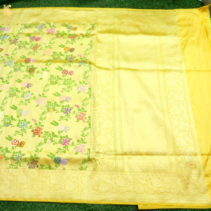 Banarasi Katan Silk Kinkhab Meenakari Handwoven Saree in Butter Yellow