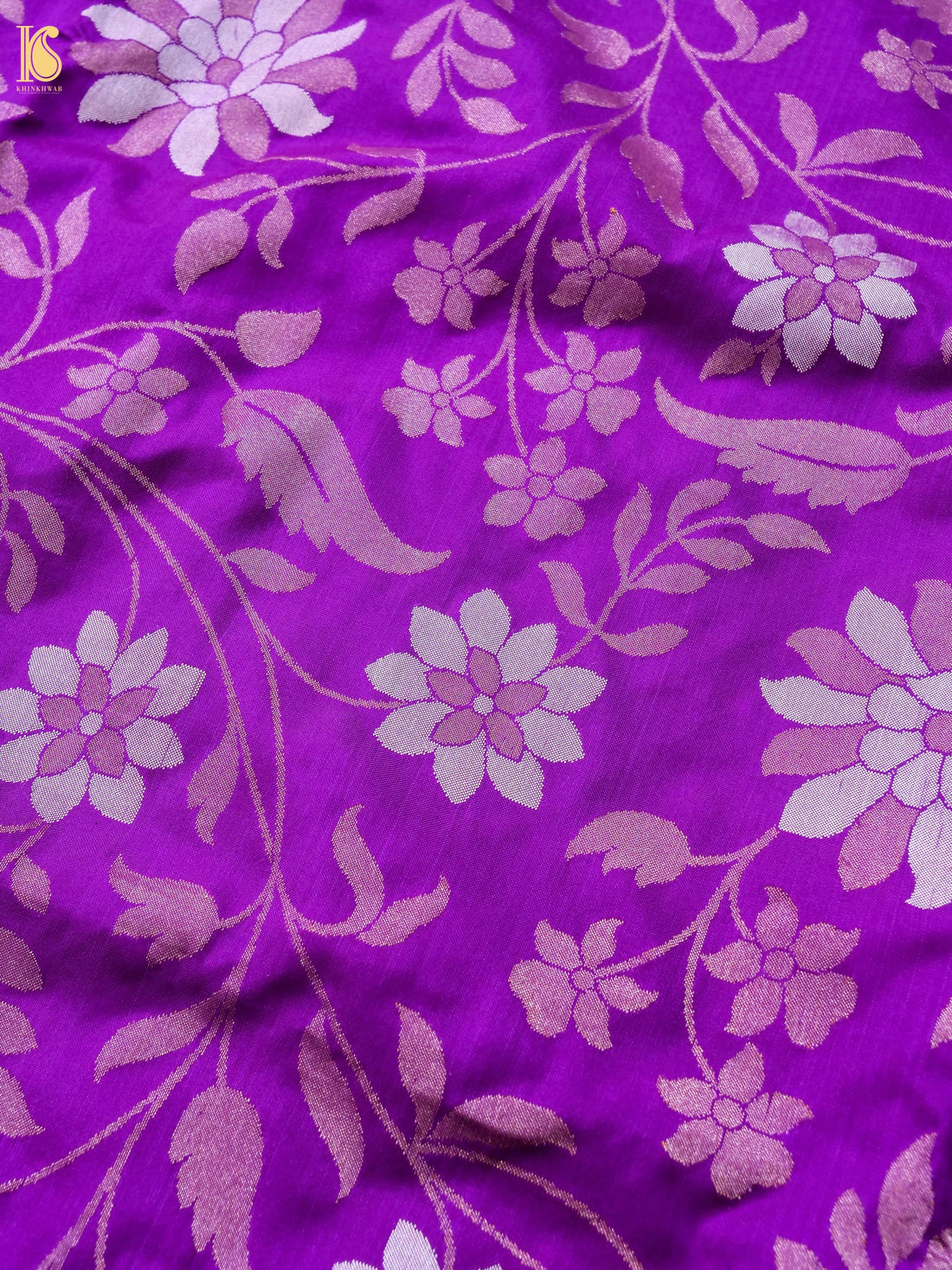 Banarasi Katan Silk Jamdani Saree in Violet Purple