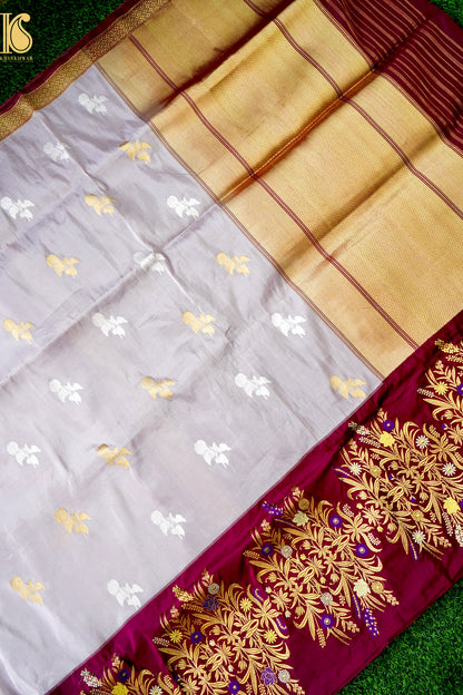Handloom Banarasi Pure Silk Tissue Kadwa Saree