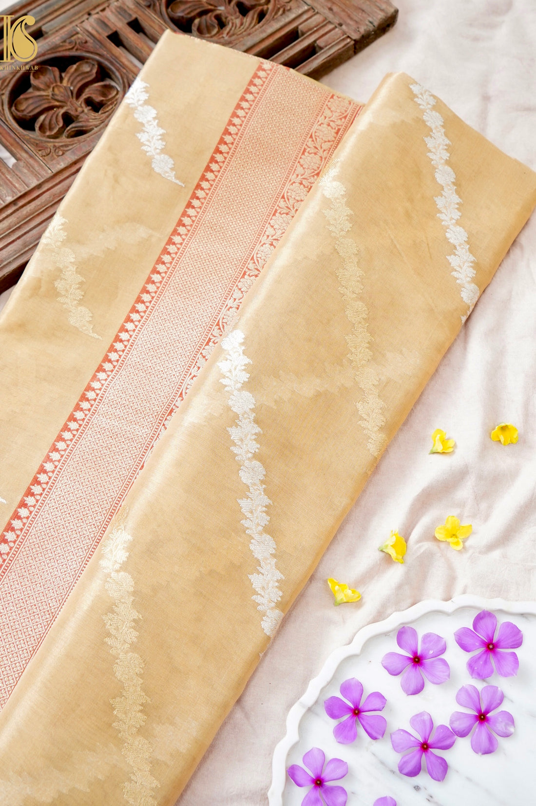 Pure Banarasi Koraa by Tissue Saree with Kadwa Jaal