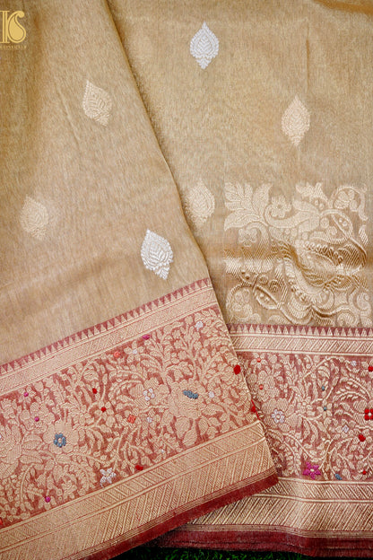 Pure Tissue by Cotton  Handloom Banarasi  Saree