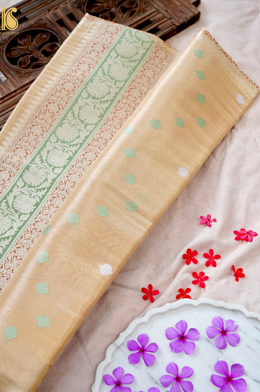 Handloom Banarasi Pure Silk Tissue Kadwa Saree
