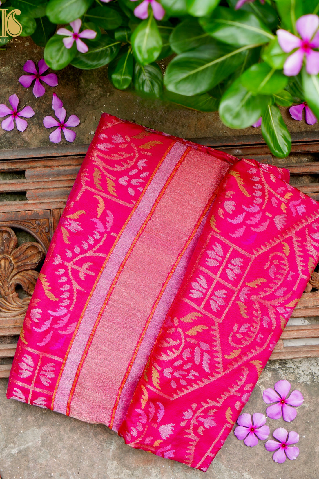 Handloom Banarasi Silk Real Silver Zari Jamdani Saree