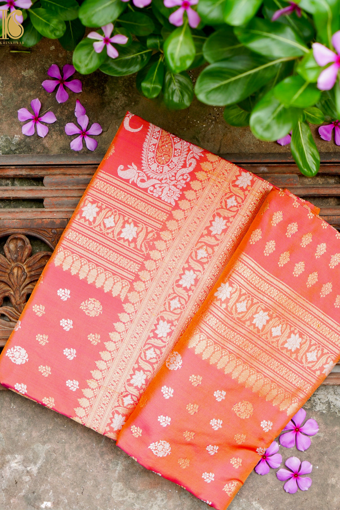 Handwoven Banarasi Real Silver Zari Katan Silk Saree