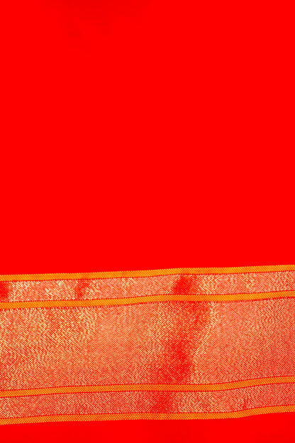 Rakhtambari Handloom Banarasi Silk Real Silver Zari Jamdani Saree