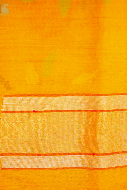 Pitambari Handloom Banarasi Real Silver Zari Cotton Saree