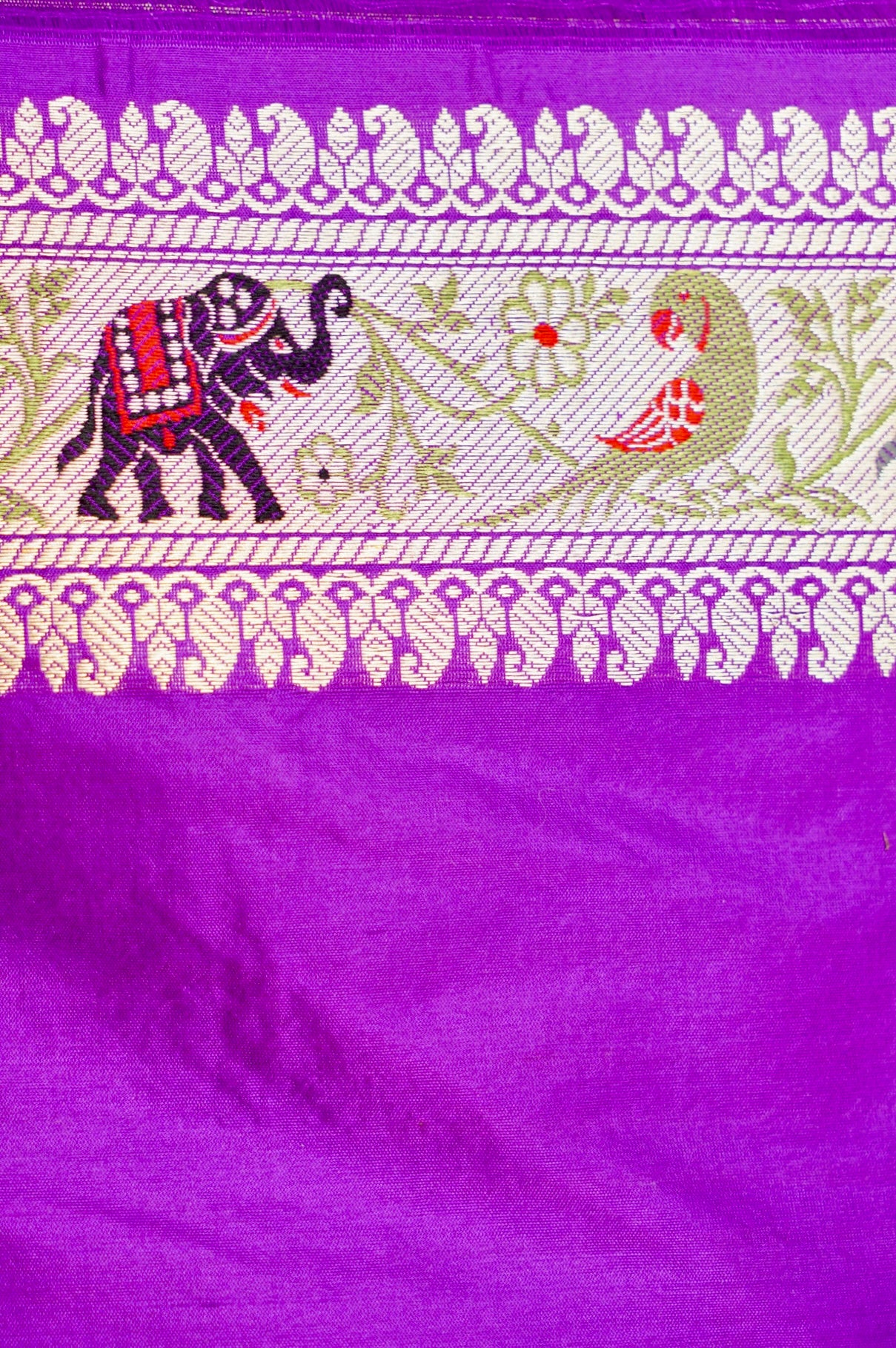 Handwoven Banarasi Katan Silk Kadwa Shikargah Saree