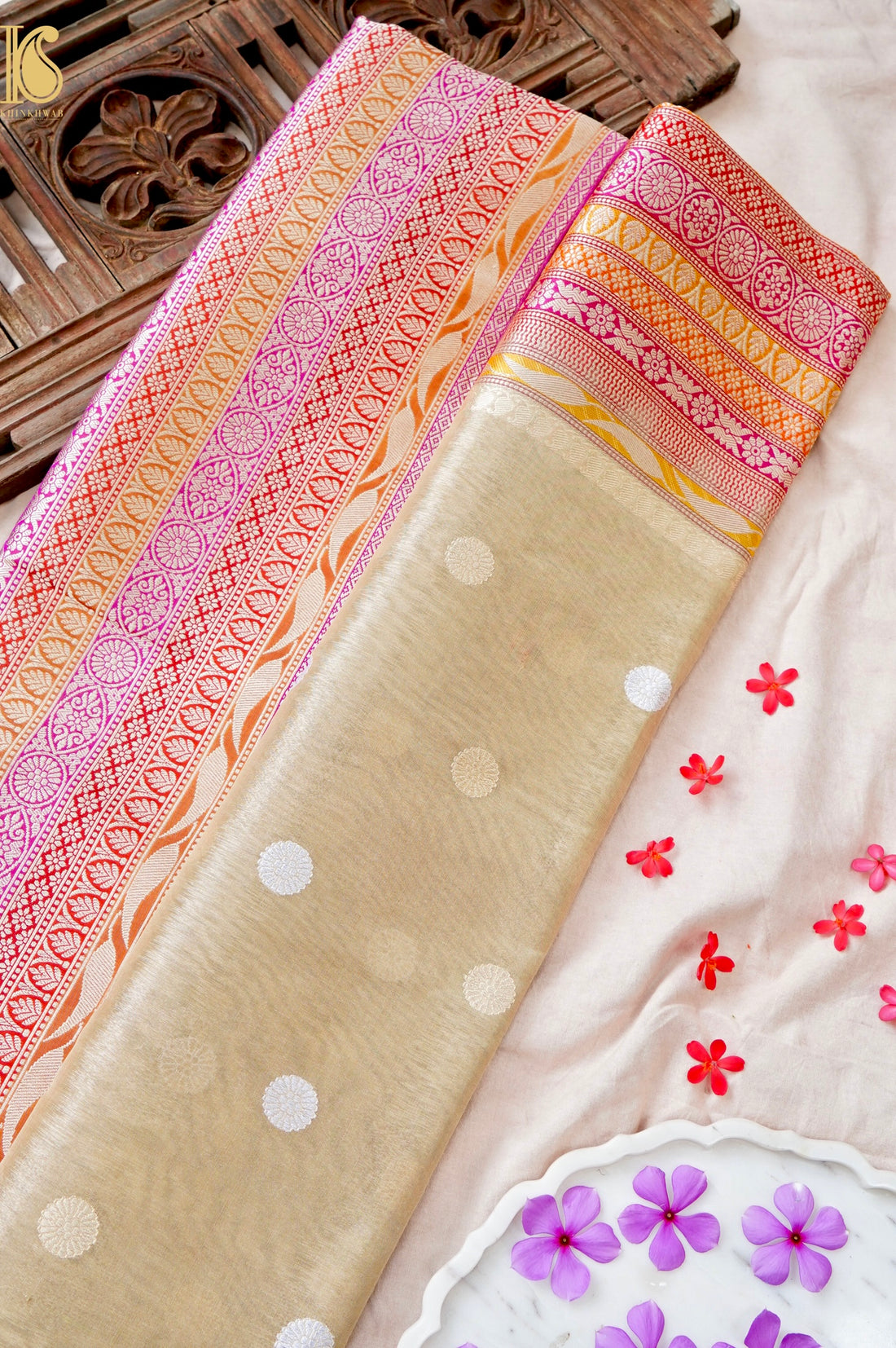 Handloom Banarasi Pure Silk Tissue Kadwa Saree