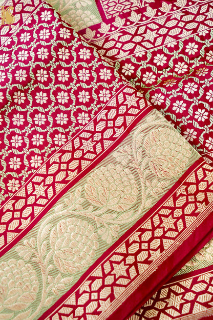Handloom Banarasi Pure Silk Tissue Kadwa Saree