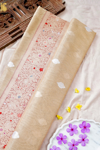 Pure Tissue by Cotton  Handloom Banarasi  Saree