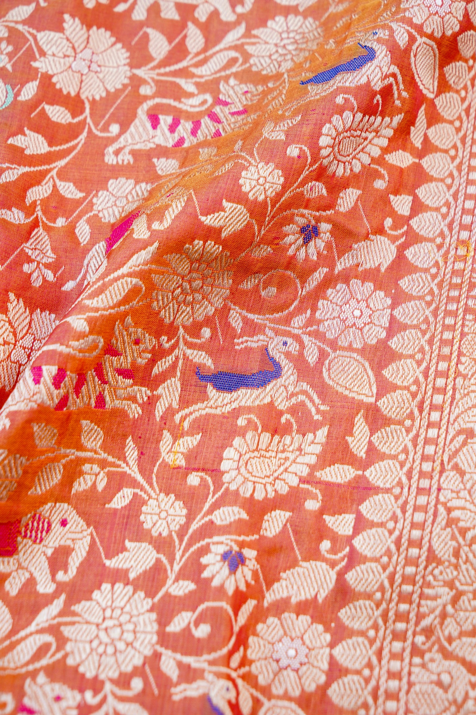 Handwoven Banarasi Katan Silk Shikargah Dupatta