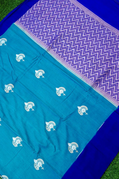 Pure Moonga Silk Handloom Banarasi Saree with Satin Border