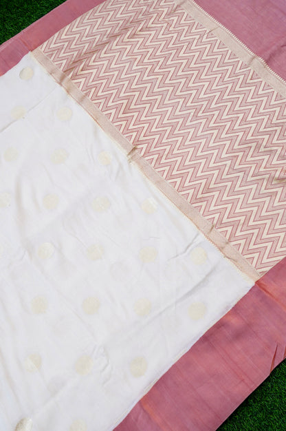 Pure Moonga Silk Handloom Banarasi Saree with Satin Border