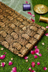 Pure Brocade Banarasi Leaf Fabric in Black - Khinkhwab