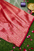 Pure Brocade Banarasi Leaf & Daisy Jaal Fabric in Pink - Khinkhwab