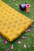 Pure Brocade Banarasi Fabric in Yellow Floral Jaal - Khinkhwab