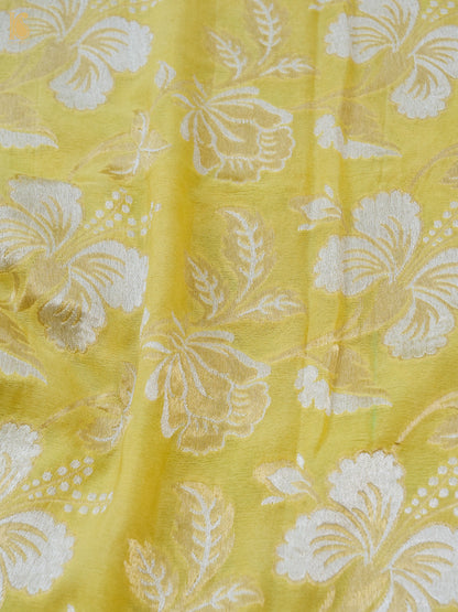 Banarasi Georgette Dahlia Dupatta in Yellow