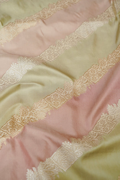 Banarasi Rangkat Katan Silk Kadwa Handloom Saree in Sage Green - Khinkhwab
