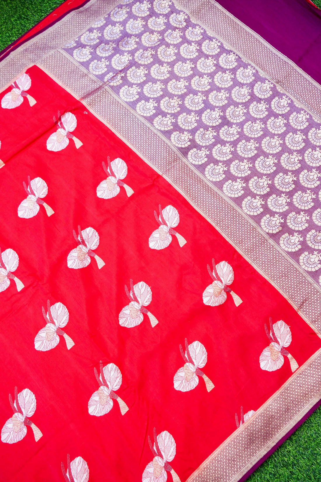Pure Moonga Silk Handloom Banarasi Saree with Tilfi