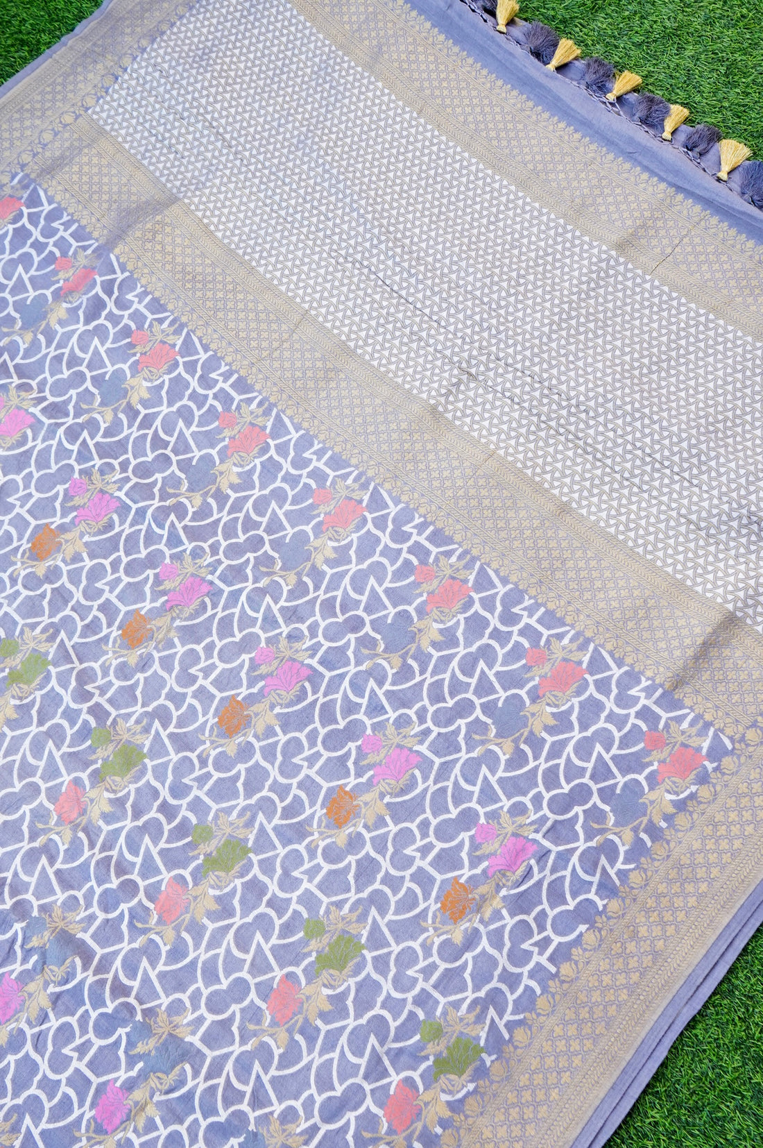 Pure Moonga Silk Handloom Banarasi Saree with Tilfi