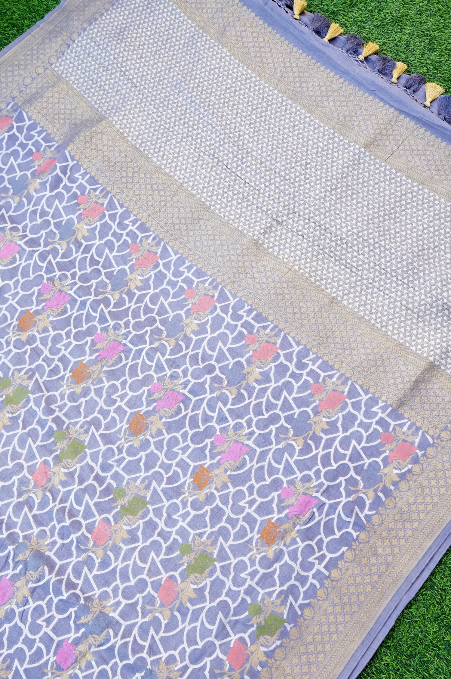 Pure Moonga Silk Handloom Banarasi Saree with Tilfi