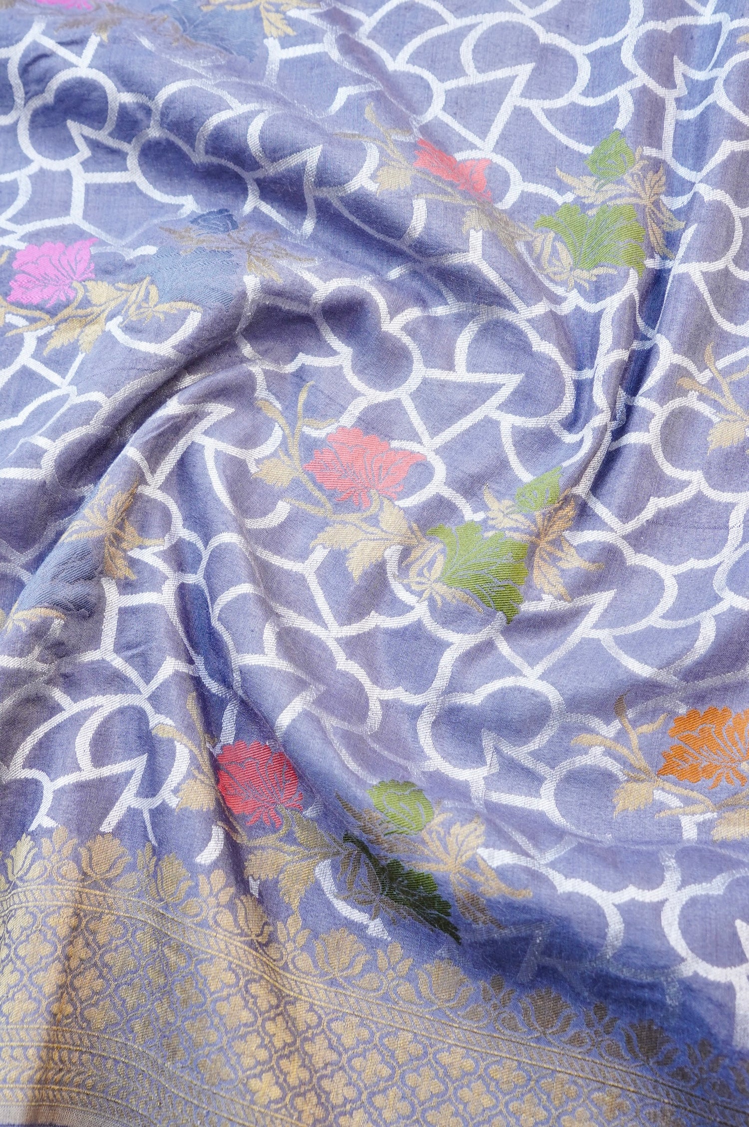 Pure Moonga Silk Handloom Banarasi Saree with Tilfi