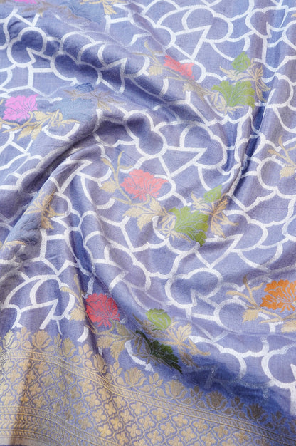 Pure Moonga Silk Handloom Banarasi Saree with Tilfi